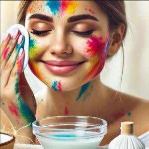 how to remove holi colour from face